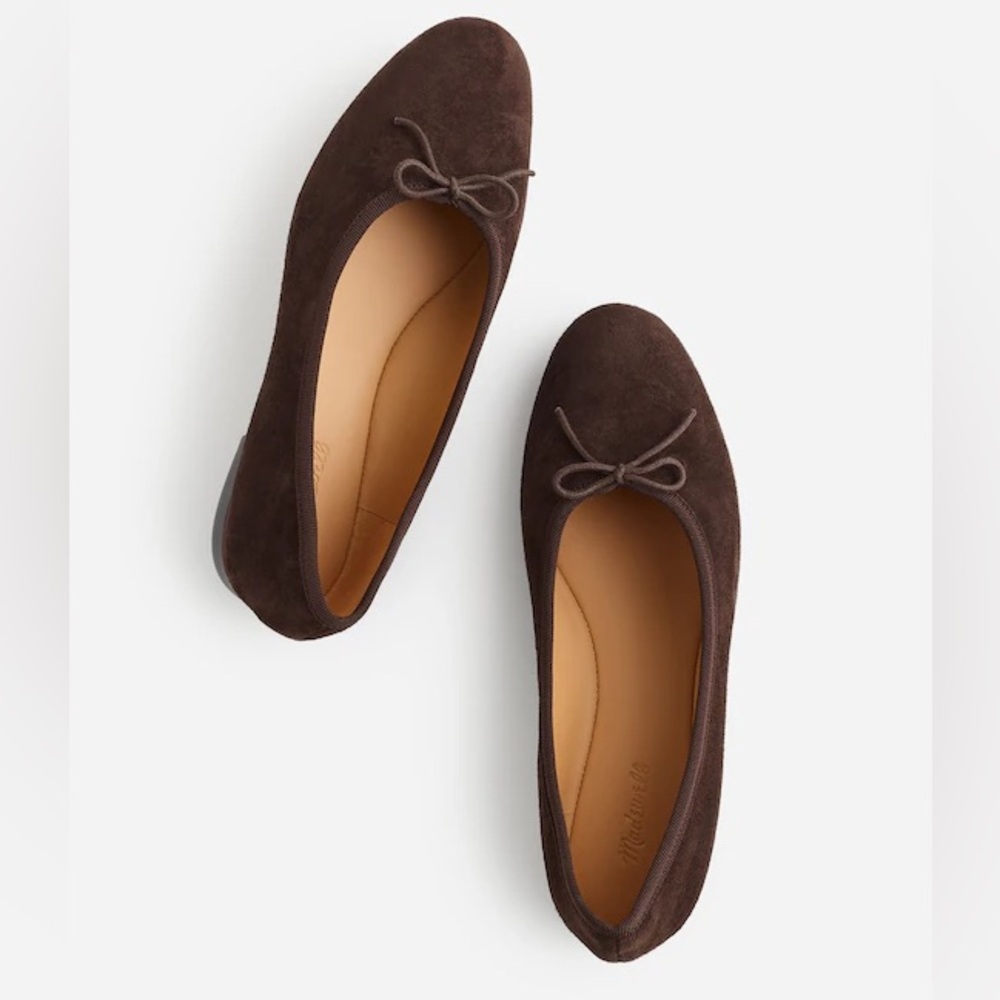 Madewell Betsy (April) Ballet Flat - Chocolate Brown Suede